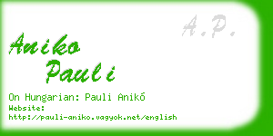 aniko pauli business card